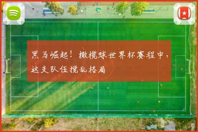 黑马崛起!橄榄球世界杯赛程中,这支队伍搅乱格局
